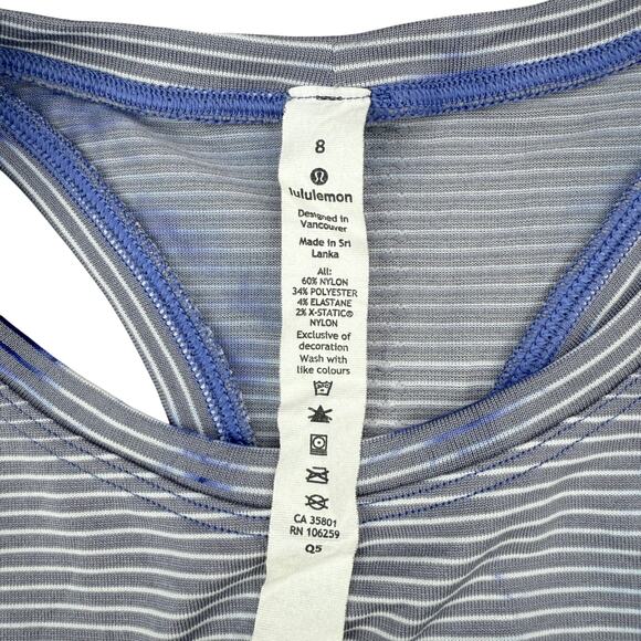 LULULEMON Swiftly Tech Tank 2.0 Wash Sz 8 Shibori Stripe Midnight Orchid - Picture 3 of 6